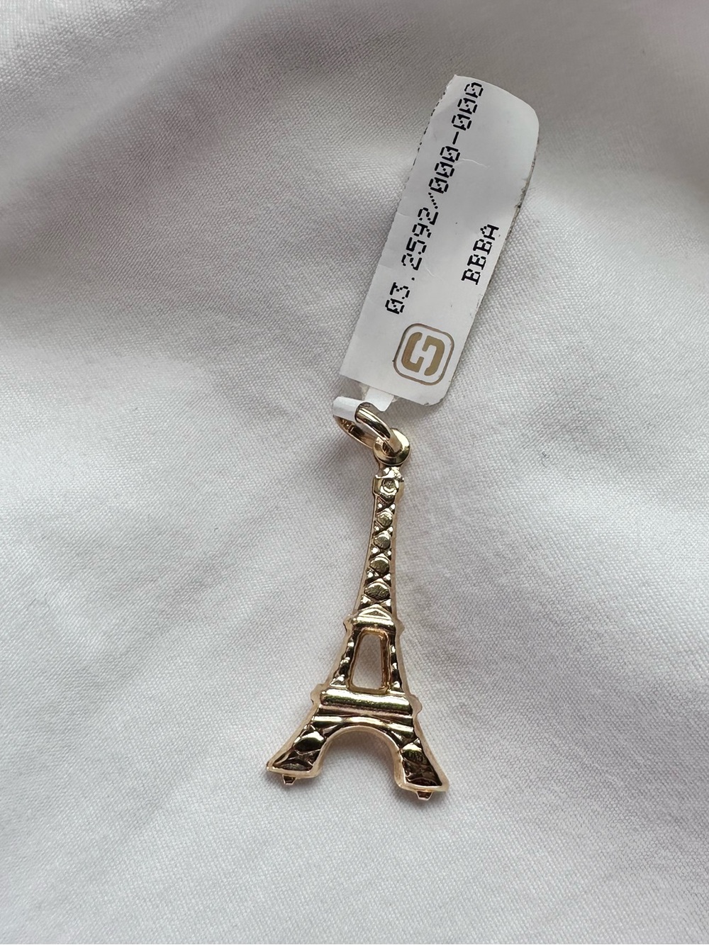 14K Gold Eiffel Tower Charm Pendant